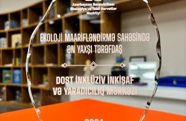 DOST İnklüziv İnkişaf və Yaradıcılıq Mərkəzi "Ekoloji maarifləndirmə sahəsində ən yaxşı tərəfdaş" nominasiyası üzrə təltif edilib